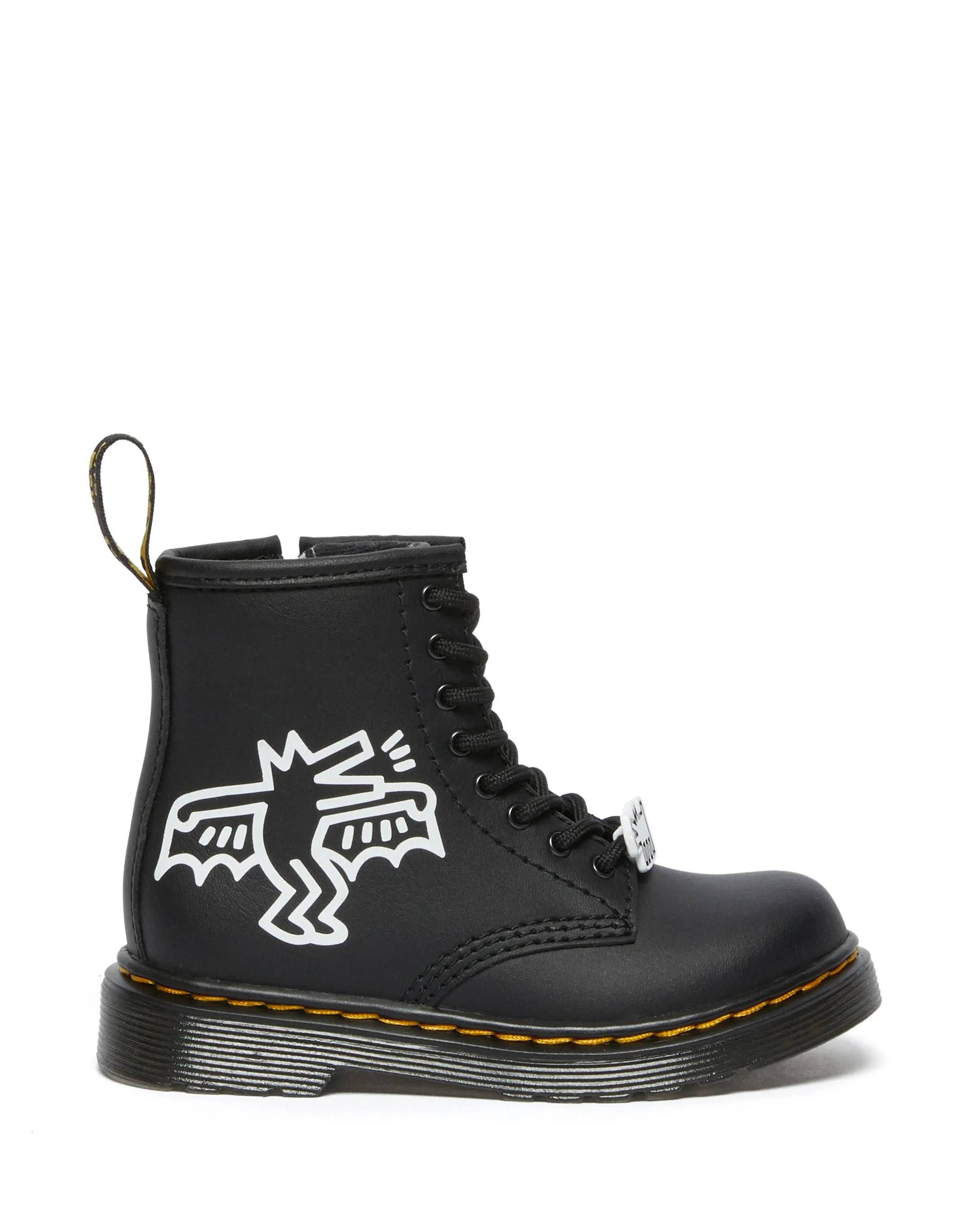 1460 Keith Haring Youth Black Hydro Leather Lace Up Boot