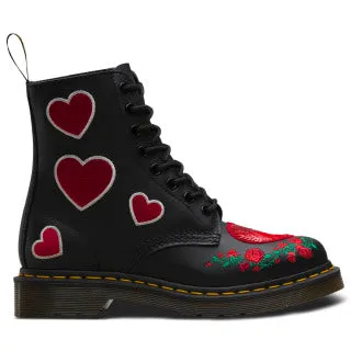 1460 Pascal Hearts Black DMS Softy T   Sequin Patch Boots