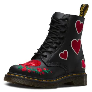 1460 Pascal Hearts Black DMS Softy T   Sequin Patch Boots