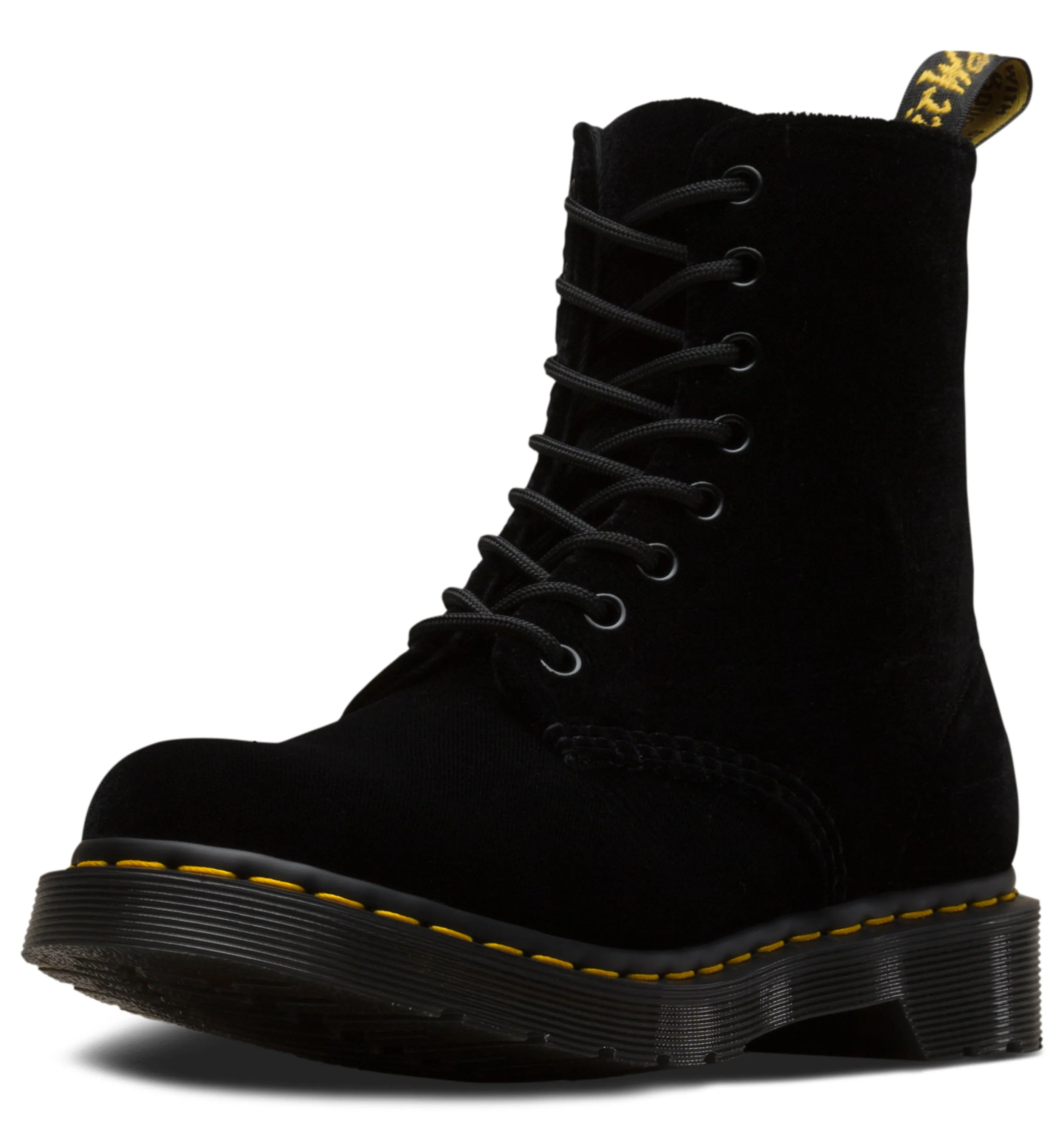 1460 Pascal Velvet Black Ze You Velvet Boots