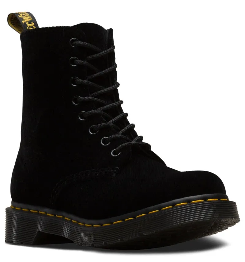 1460 Pascal Velvet Black Ze You Velvet Boots