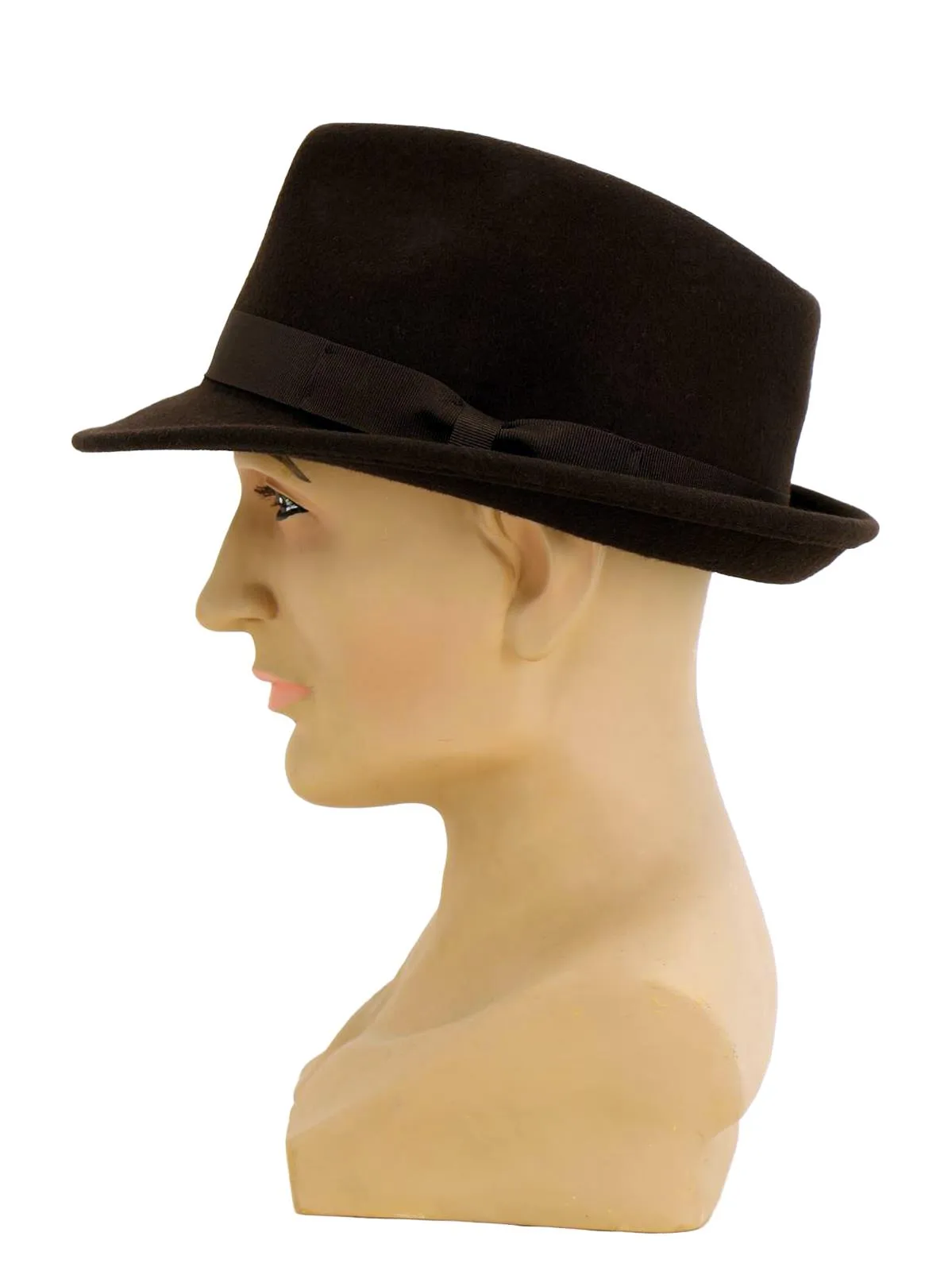 1950s Brown Wool Vintage Style Trilby