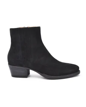 Alberto Fasciani Black Suede Almond Toe Booty