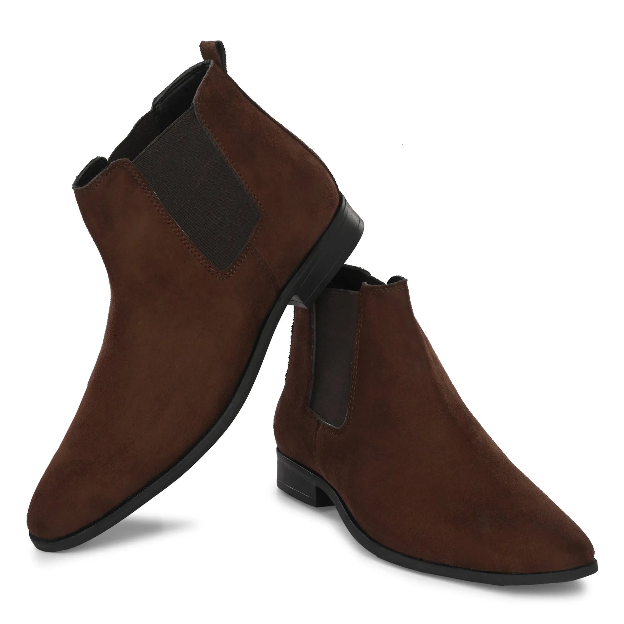 Attitudist Unisex Brown Mid Top Chelsea Boots