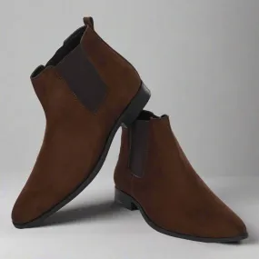 Attitudist Unisex Brown Mid Top Chelsea Boots