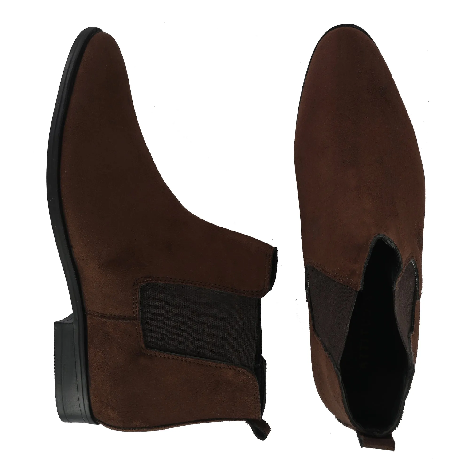 Attitudist Unisex Brown Mid Top Chelsea Boots