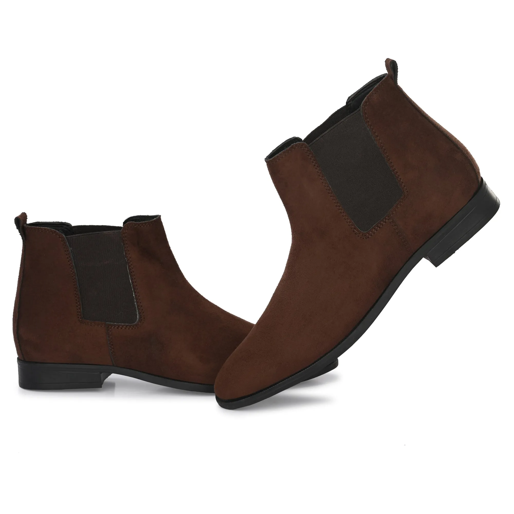 Attitudist Unisex Brown Mid Top Chelsea Boots