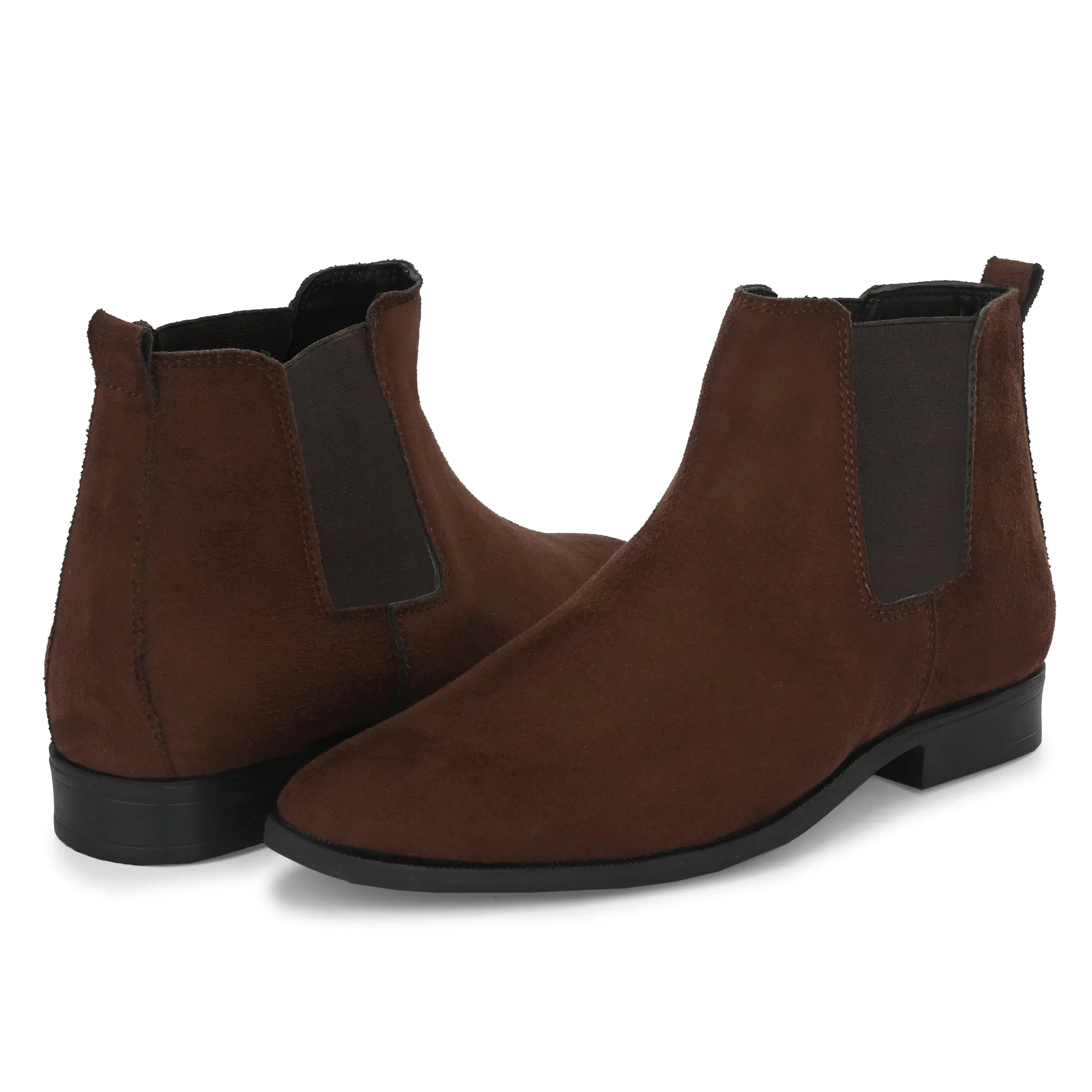 Attitudist Unisex Brown Mid Top Chelsea Boots