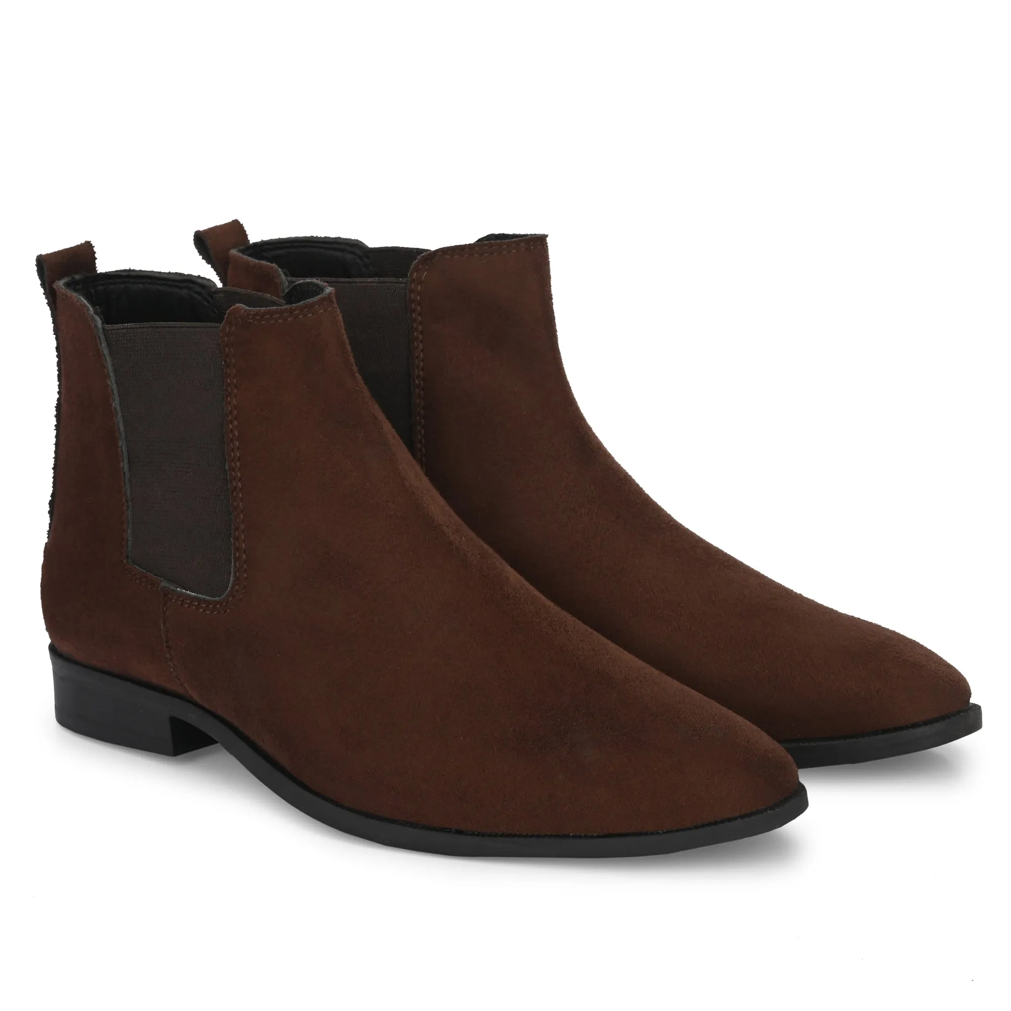 Attitudist Unisex Brown Mid Top Chelsea Boots