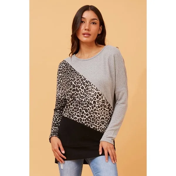 BIRD ANIMAL PRINT PANEL TOP