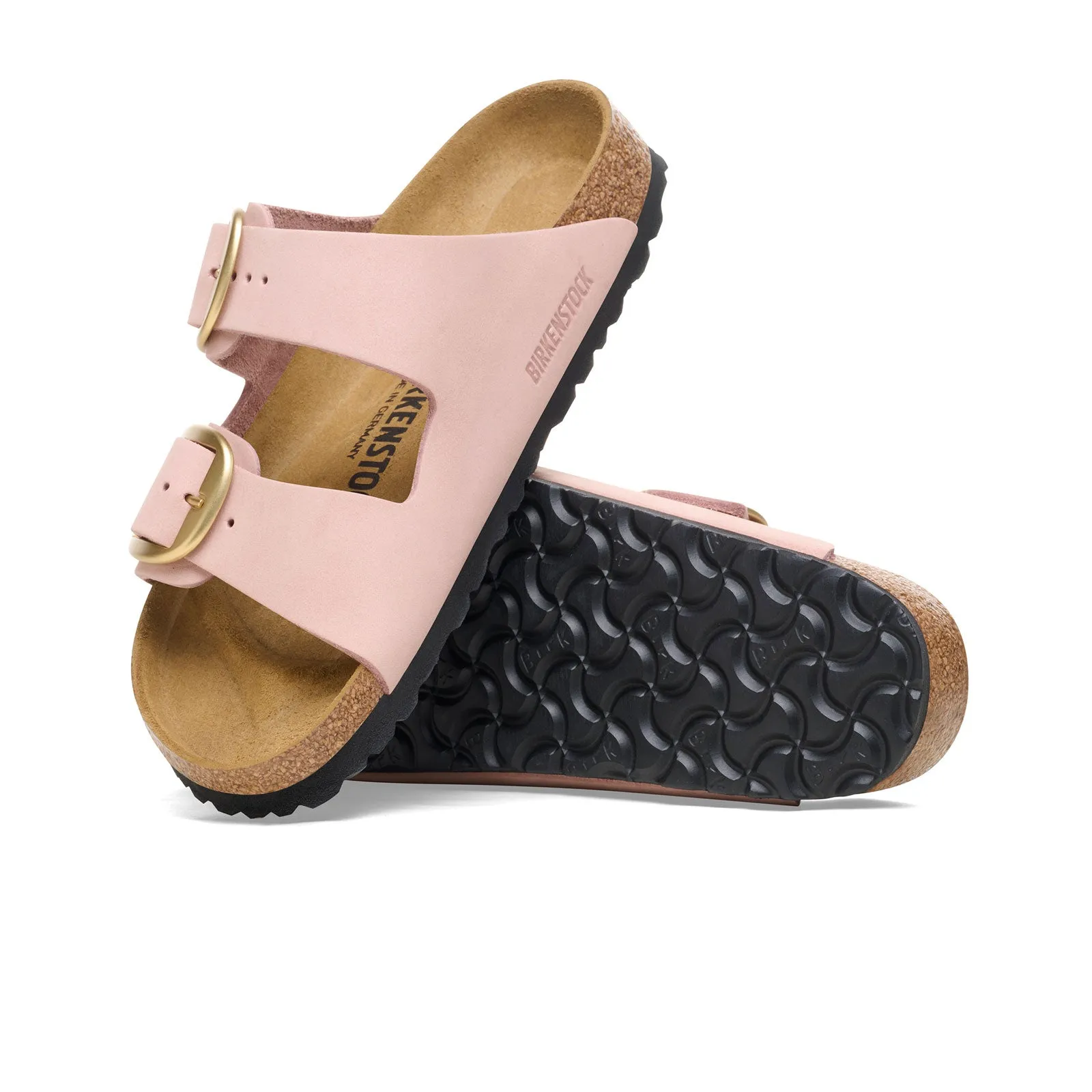 Birkenstock Arizona Big Buckle Narrow Slide Sandal (Women) - Soft Pink Nubuck