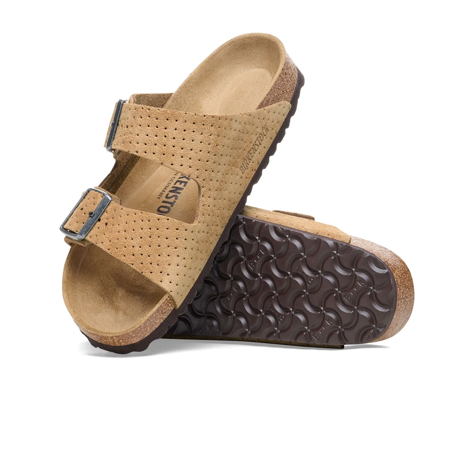 Birkenstock Arizona Narrow Slide Sandal (Women) - Dotted New Beige Suede