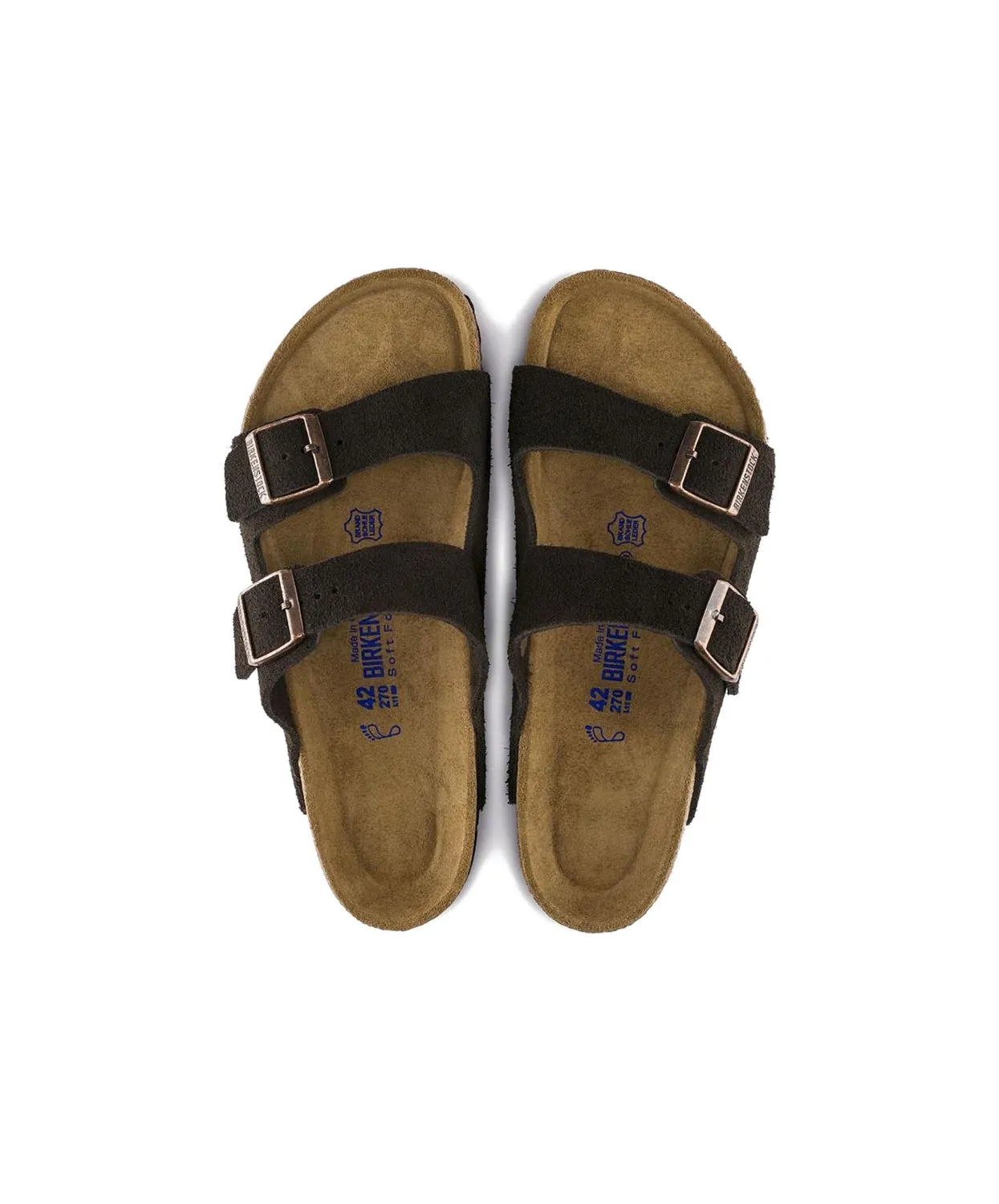 Birkenstock Arizona Suede Leather Mocha Soft Footbed Sandals