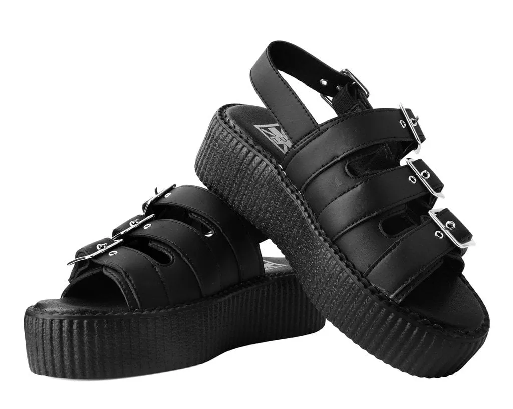 Black 3-Buckle Mondo Sandal