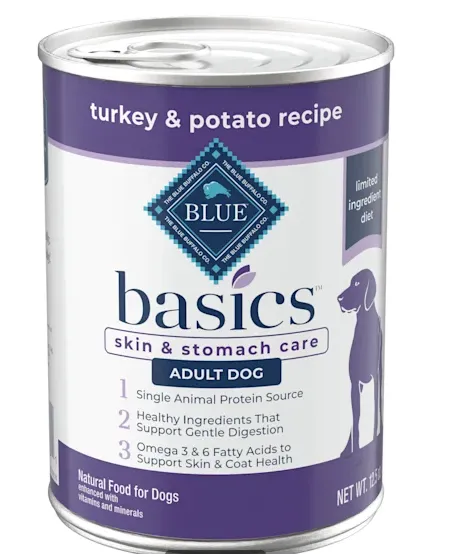 Blue Buffalo Basics Grain Free LID Turkey and Potato Recipe Adult Canned Dog Food