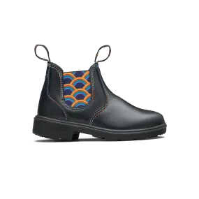 Blundstone Black With Rainbow Elastic Kids' Boot