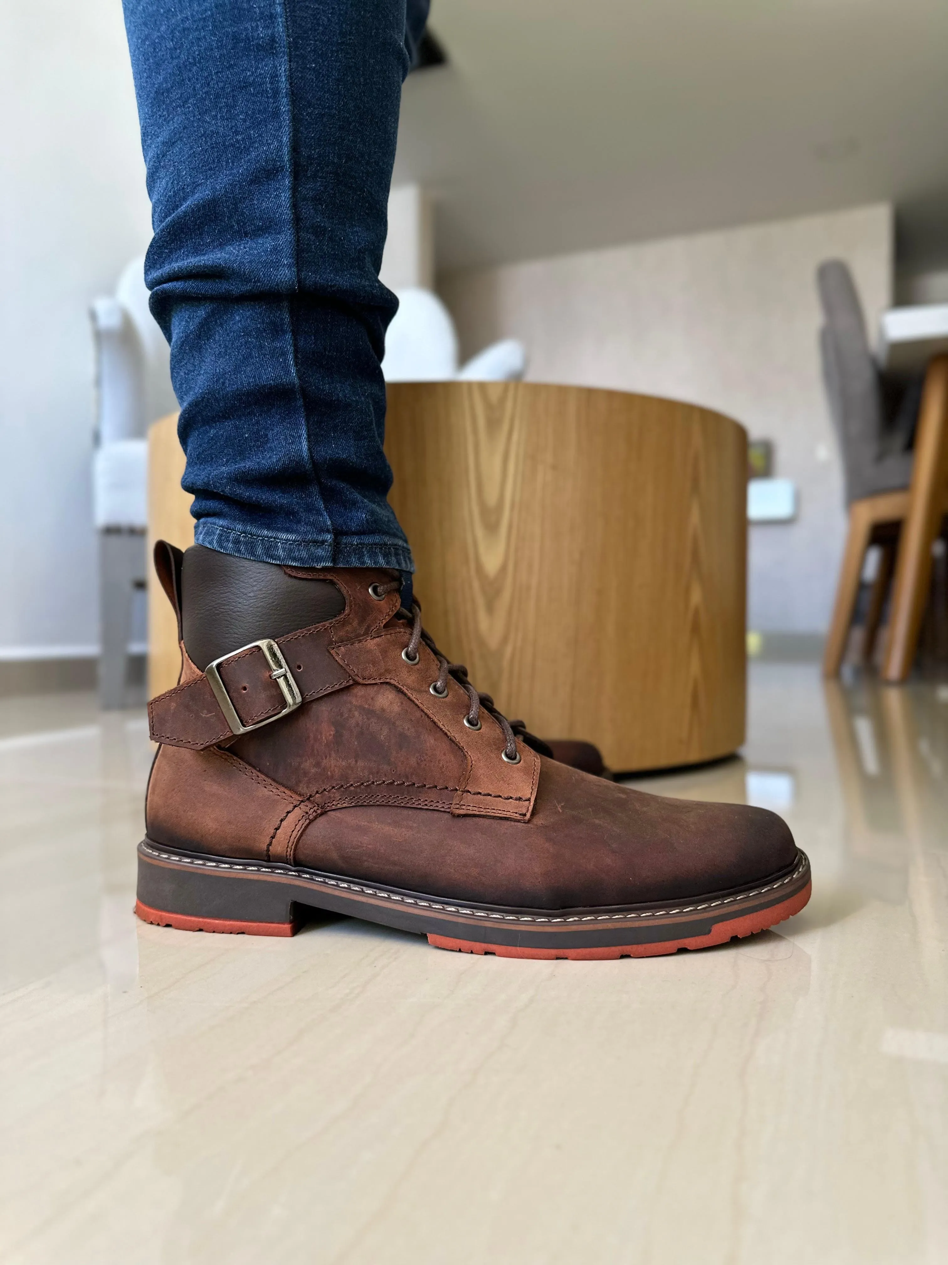 BOTAS STAN EN CUERO CAFE PARA HOMBRE / VRO