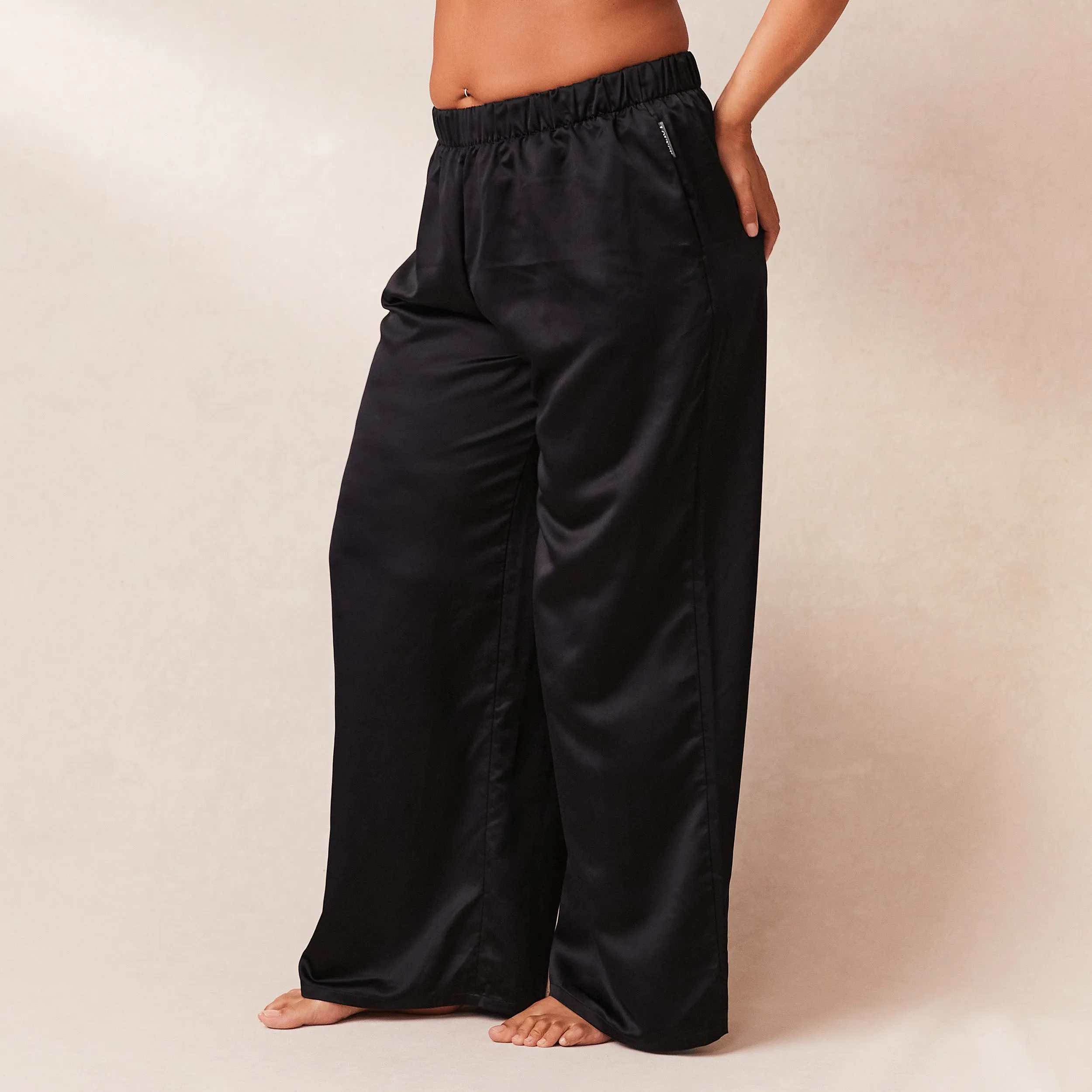 Classic Satin Pyjama Trousers - Black