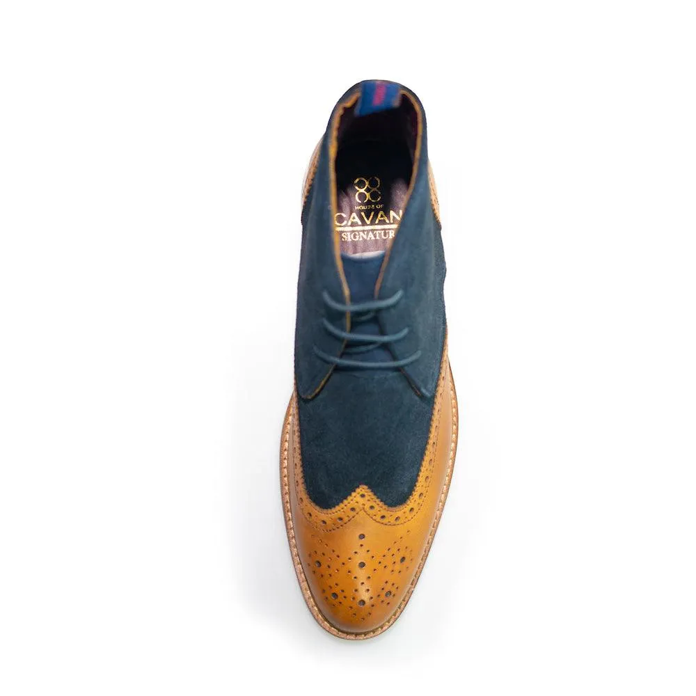 Connick Navy/Tan Brogue Boots