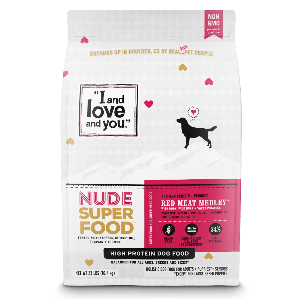 I and Love and You Grain Free Nude Super Food Red Meat Medley Dry Dog Food