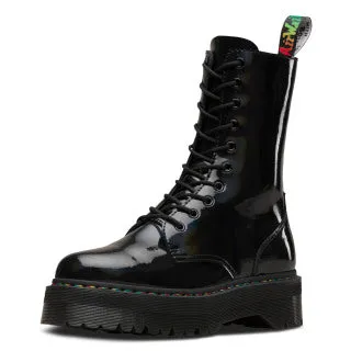 Jadon Hi Black Rainbow Patent Platform Boot