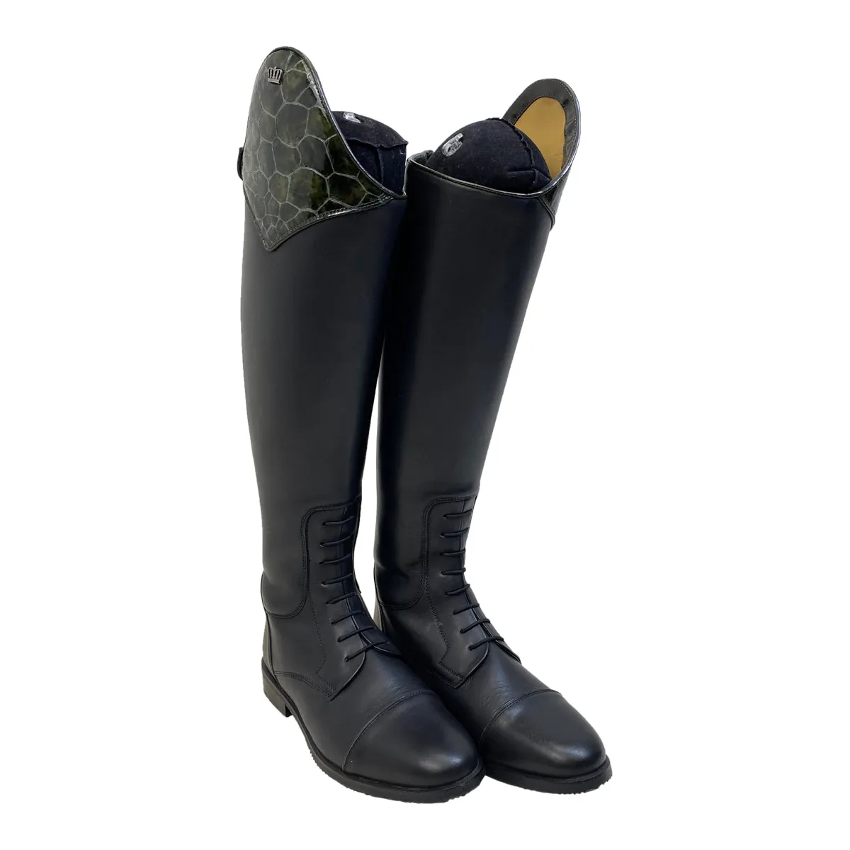 Kingsley 'Aspen 2' Field Boots in Black w/Green Crocodile - Women's EU 40 MC-L (US 9.5 Reg/Med)