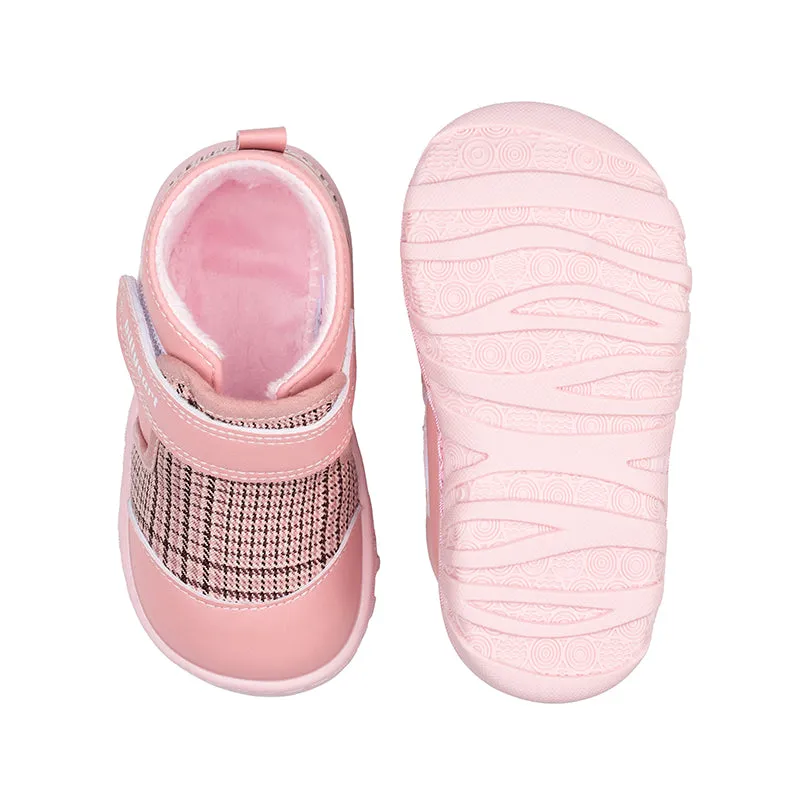 LUNA pink and plaid girls baby and toddler boots