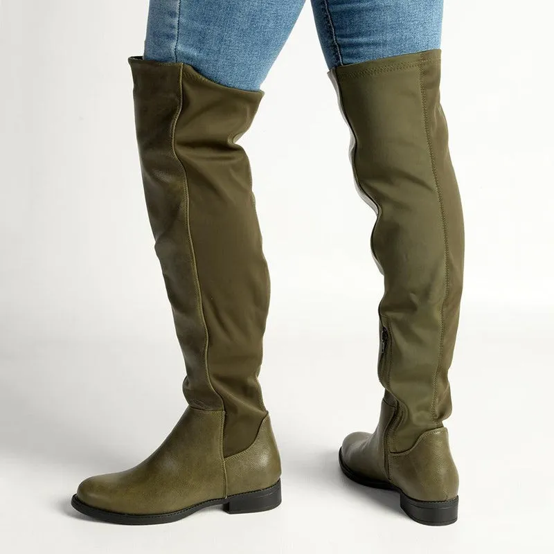 Madison Vella Long Boot - Khakhi