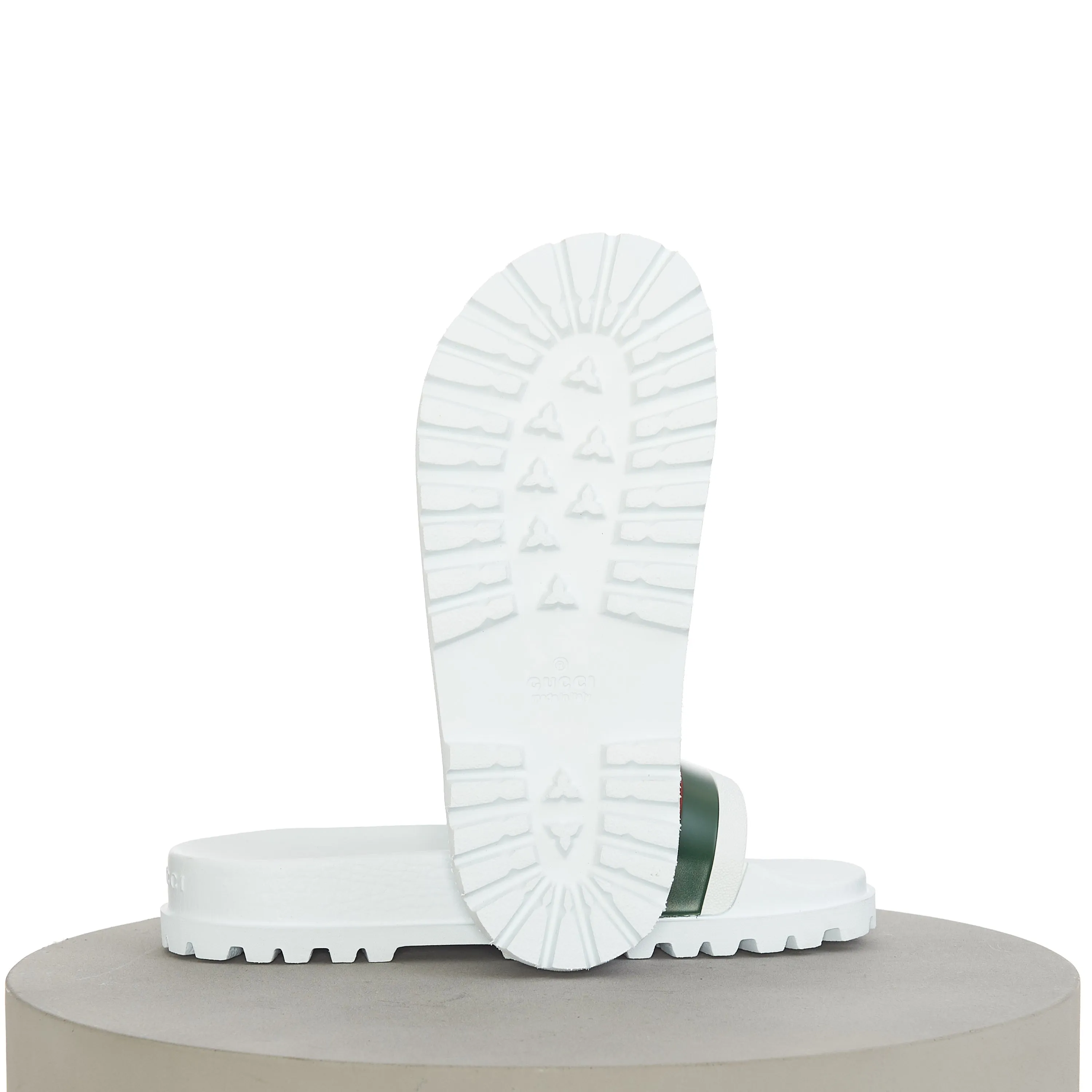 Men's Web Slide Sandal In White Rubber