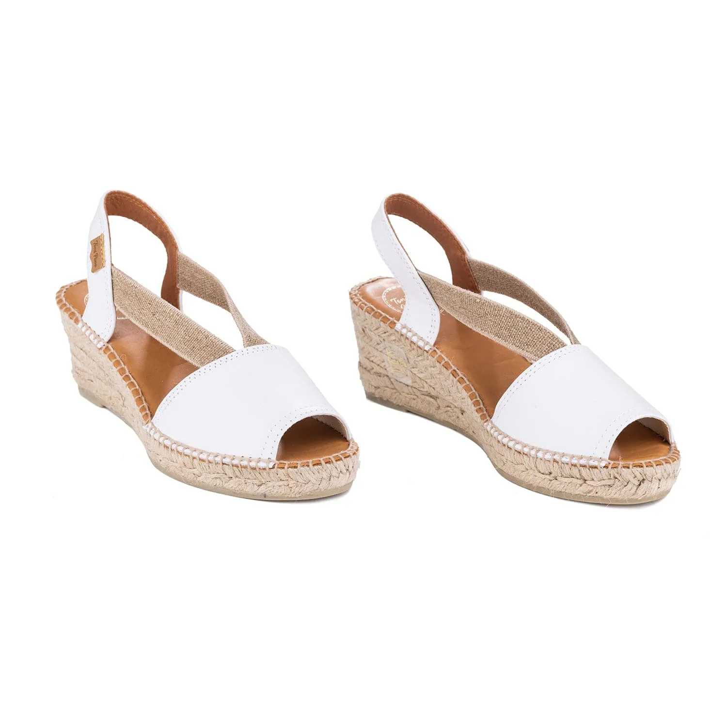 Plain Leather Wedge Espadrille for Women - Teide-P