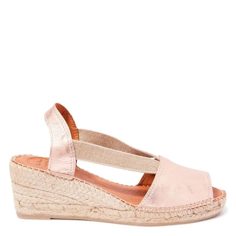 Plain Leather Wedge Espadrille for Women - Teide-P