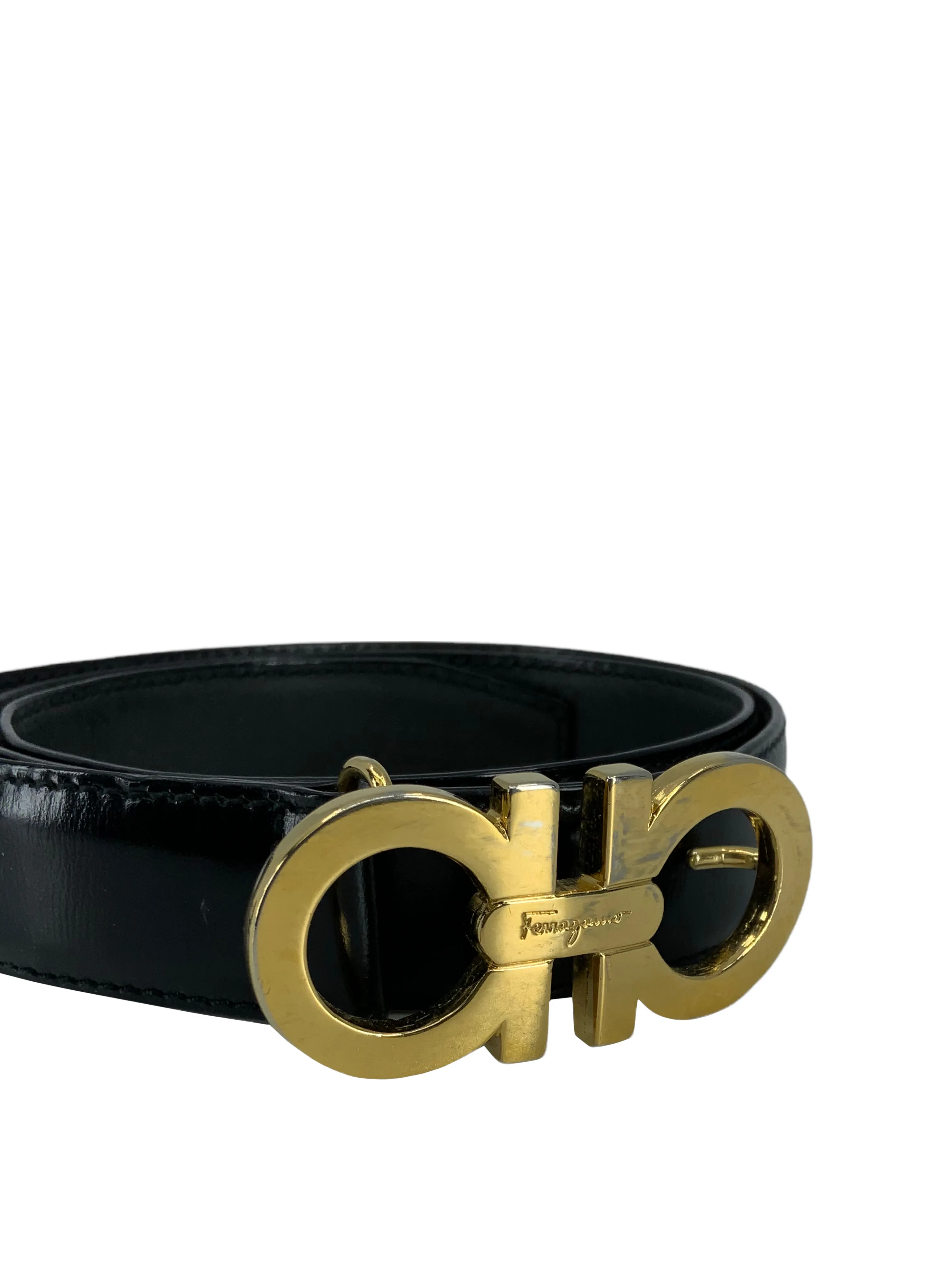 Salvatore Ferragamo Gancini Reversible Leather Belt Size M