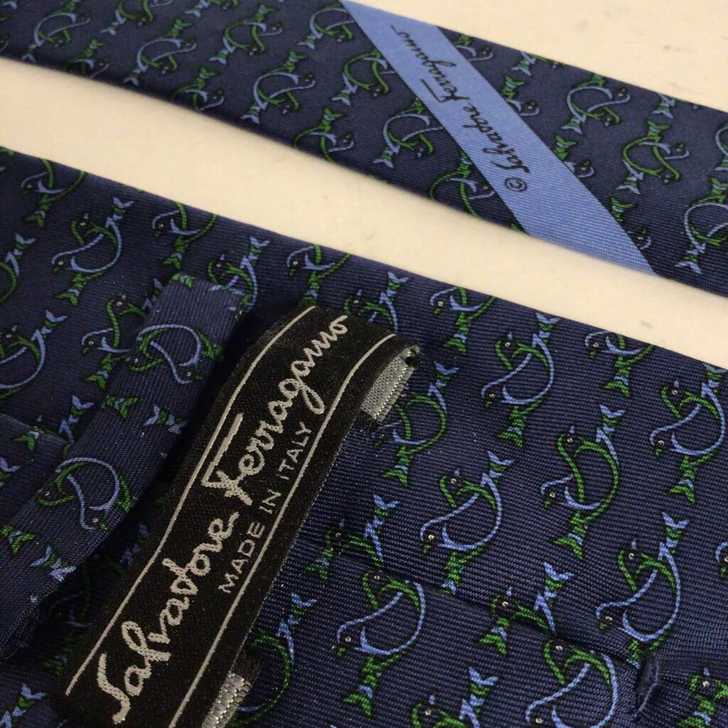 Salvatore Ferragamo Silk Necktie Pair of Birds