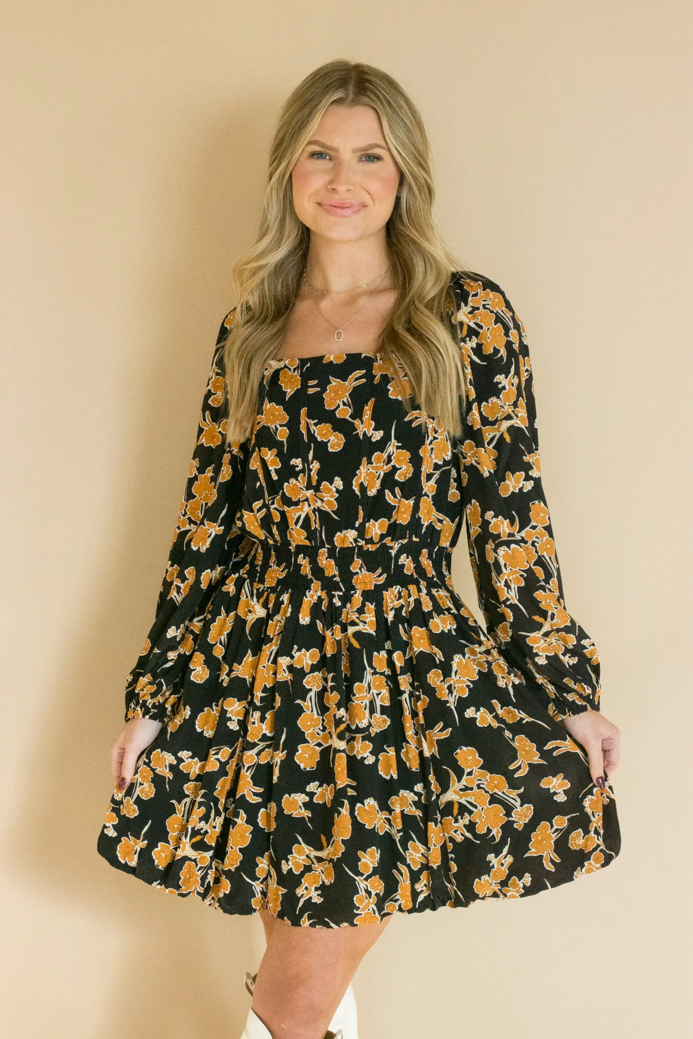 Spice Up My Life Black Floral Dress