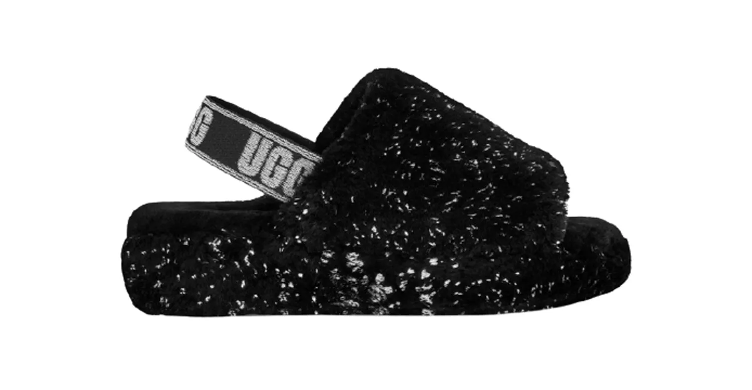 UGG Fluff Yeah Metallic Sparkle Women | Black (1125232)