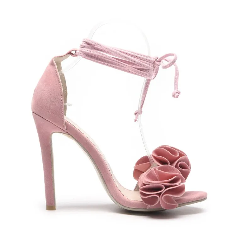 Women's Strap Tied Peep Toe Stiletto High Heel Sandals