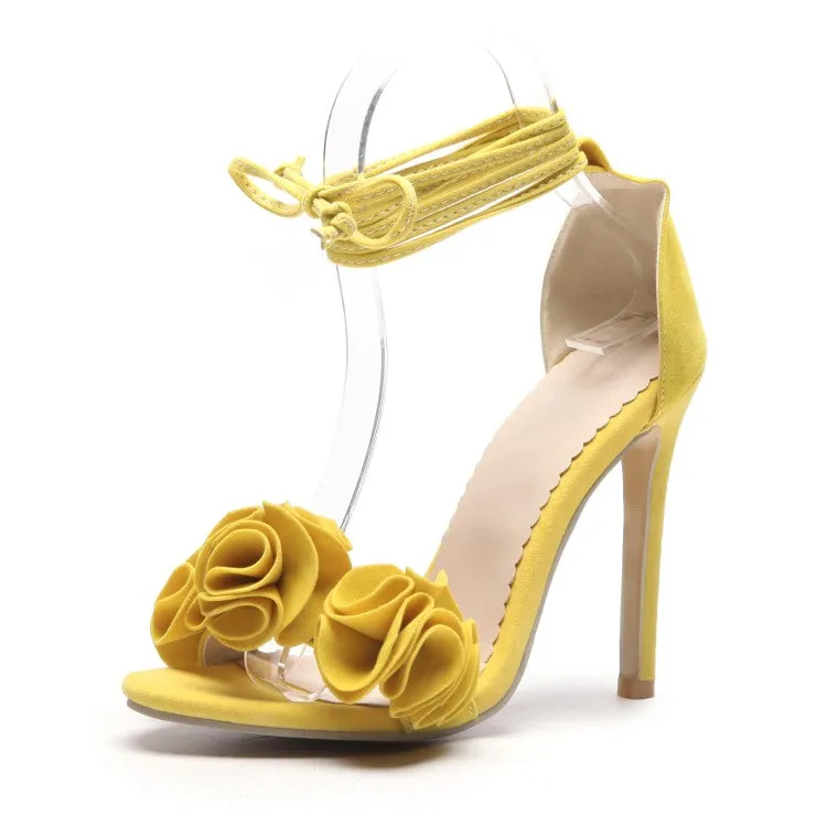 Women's Strap Tied Peep Toe Stiletto High Heel Sandals