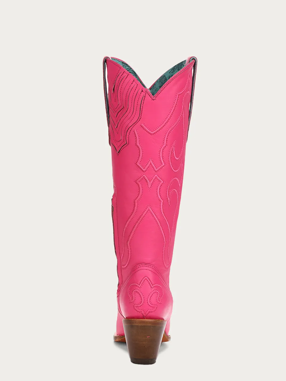 Z5157 - WOMEN'S EMBROIDERY FUCHSIA TALL TOP SNIP TOE COWBOY BOOT